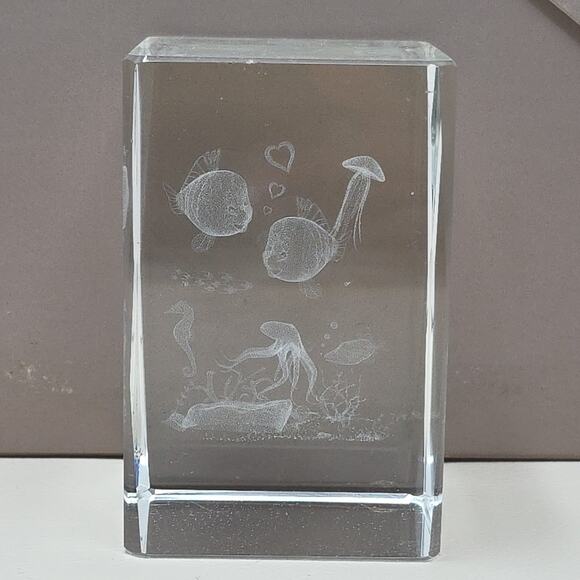 Unbranded Other - Art Glass Paper Weight Fish Underwater Ocean View 3D, Amazing Piece! Octopus Sea